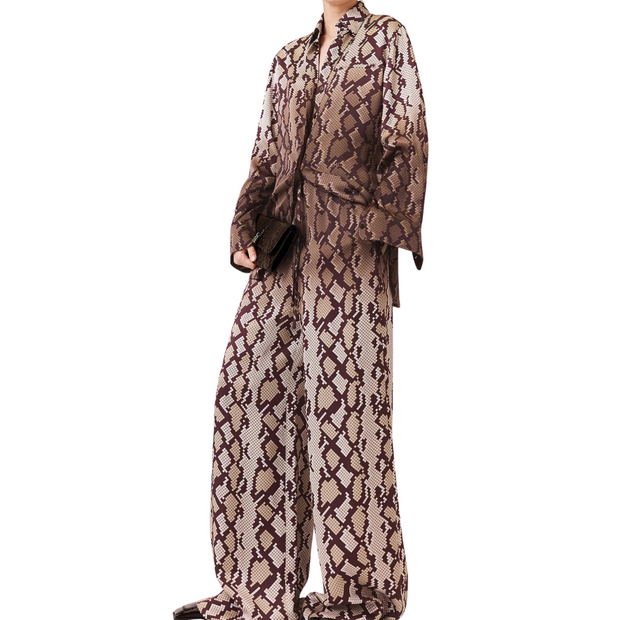 Snake Print Satin Trouser