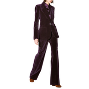 Plum Smooth Velvet Suit Jacket