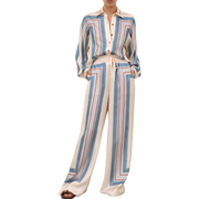 Ticking Stripe Scarf Shirt