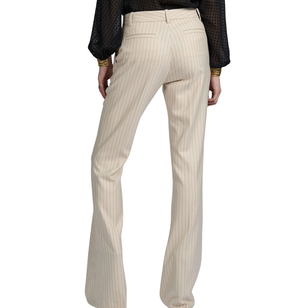 Cream Pinstripe Flair Pant