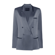 Grey Blue Satin Blazer