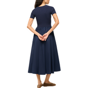 Ysabel Navy Midi Dress