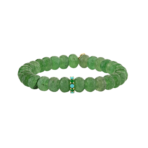 Eternity Rondelle on Green Quartz Faceted Rondele