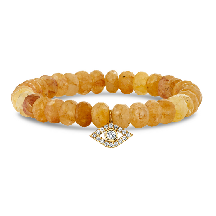 Orange Quartz & Evil Eye Bracelet