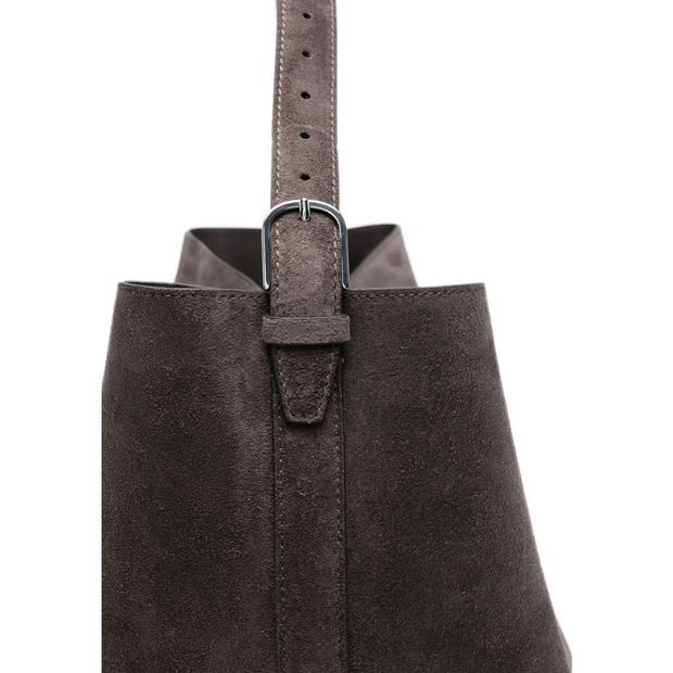 Granite Suede Belted Tote
