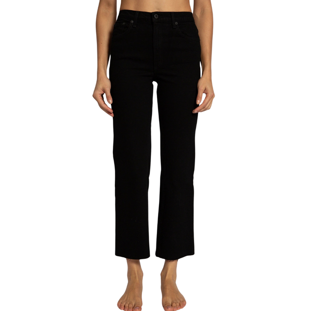 BLACK RESIN CROP WIDE LEG