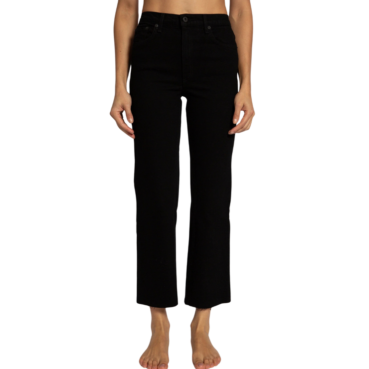 BLACK RESIN CROP WIDE LEG