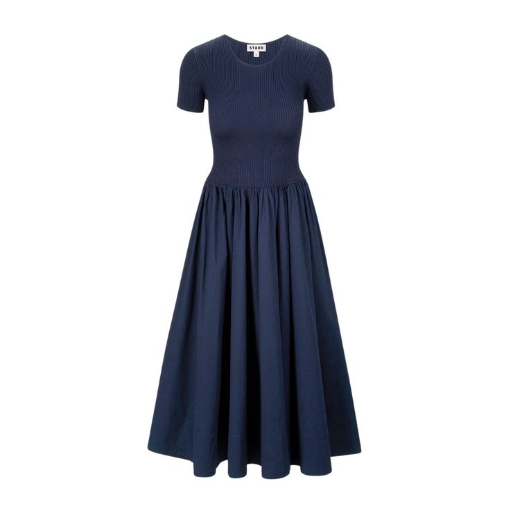 Ysabel Navy Midi Dress