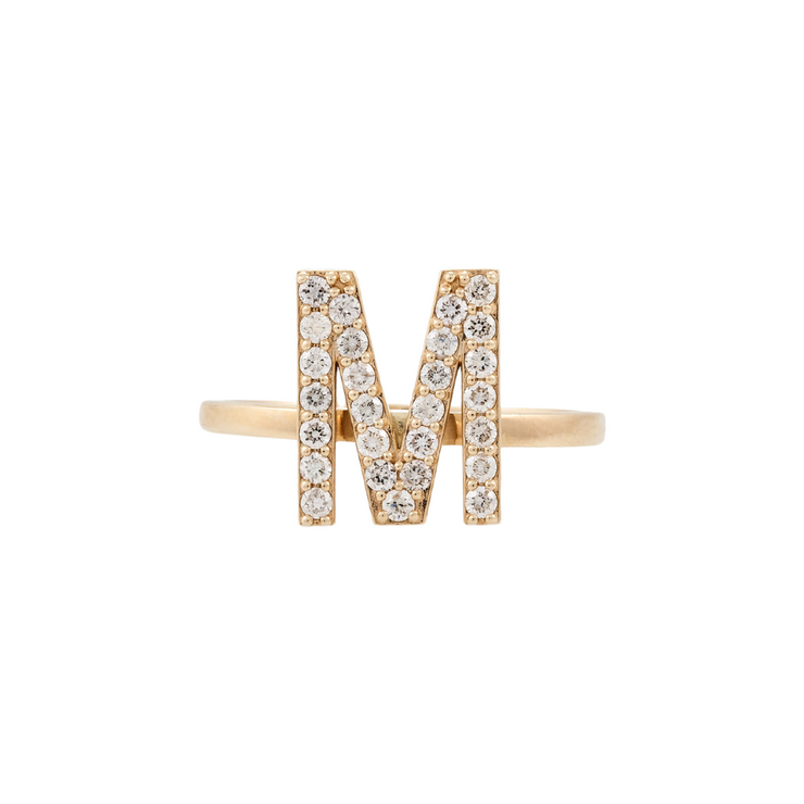 PAVE INITIAL RING - YG