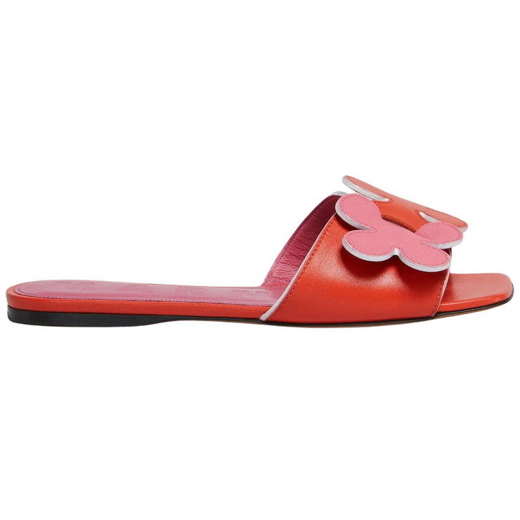 Floral Leather Slide