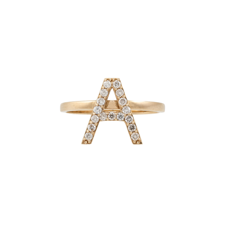 PAVE INITIAL RING - YG