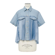Pleated Denim Shirt