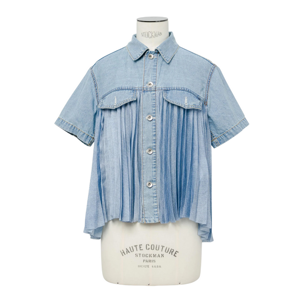 Pleated Denim Shirt