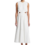 Poplin Cutout Midi Dress