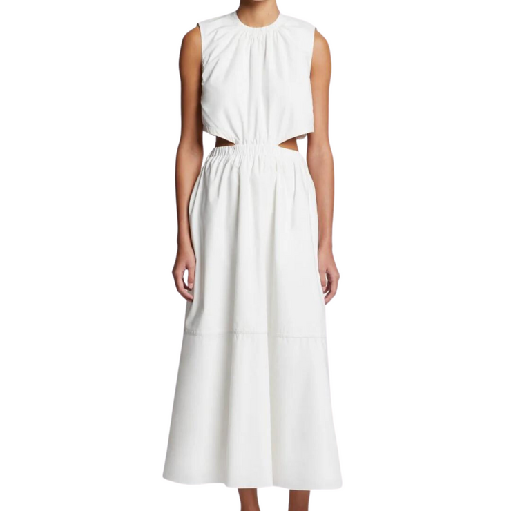 Poplin Cutout Midi Dress