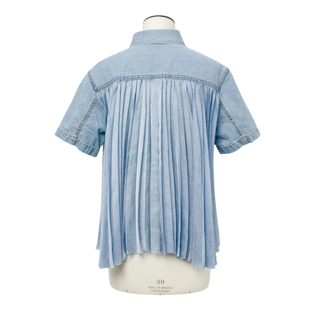 Pleated Denim Shirt