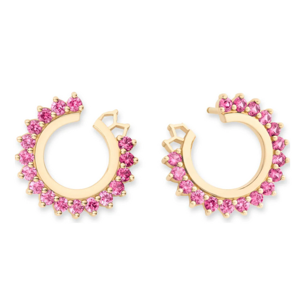 Vendome Round Pink Sapphire Earrings