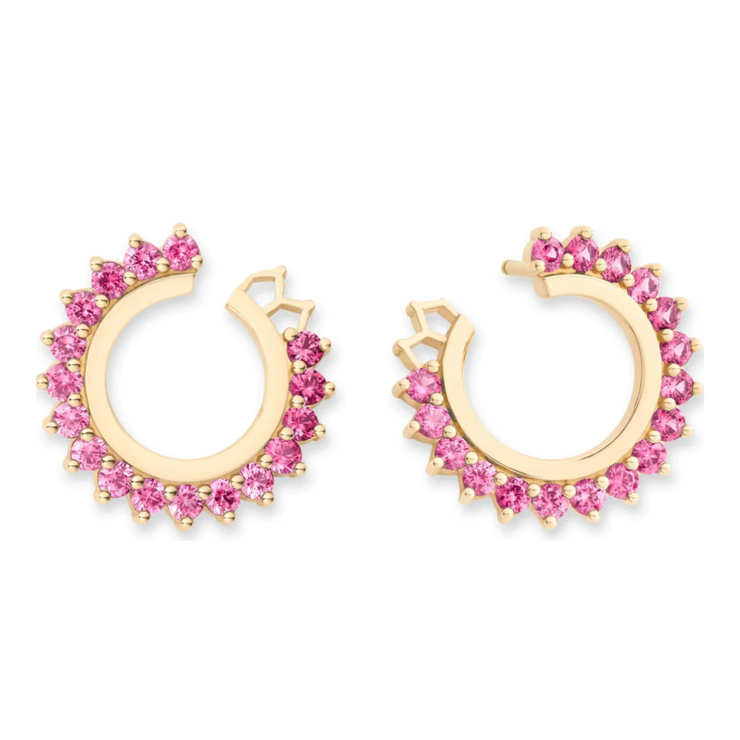 Vendome Round Pink Sapphire Earrings
