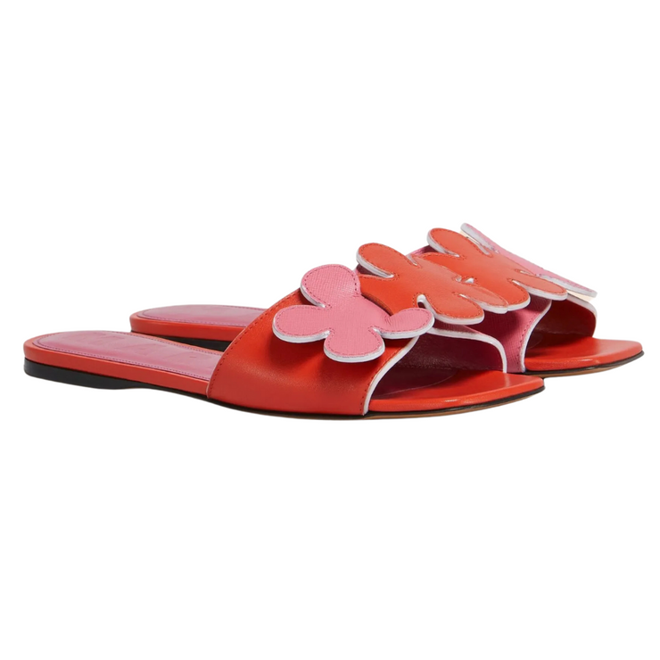 Floral Leather Slide