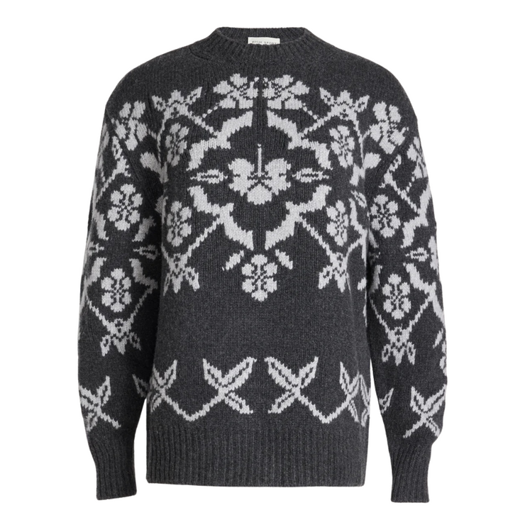 Georgia Fairisle Charcoal Sweater