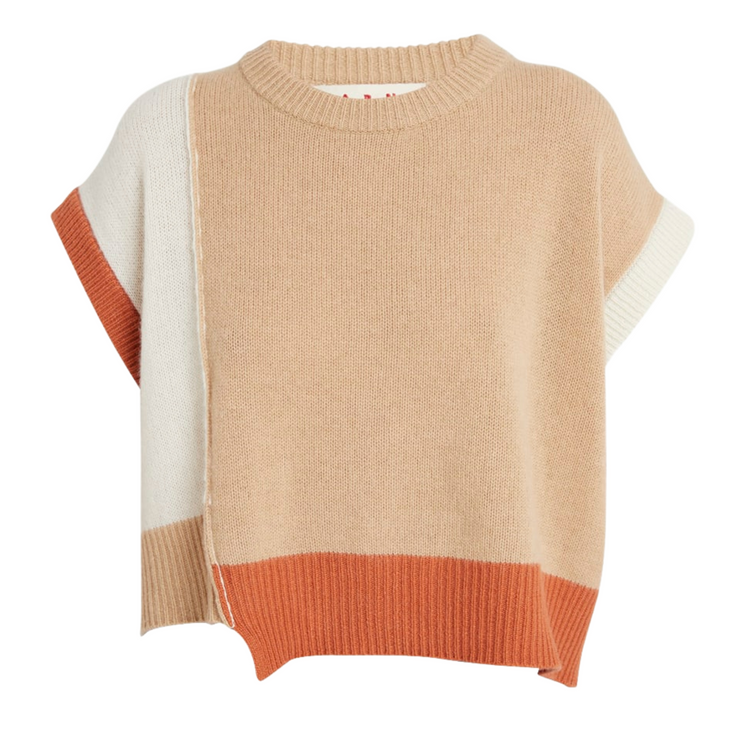 Asymmetrical Length Crewneck Sweater
