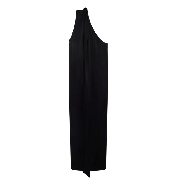 One-Shoulder Scarf Maxi Dress