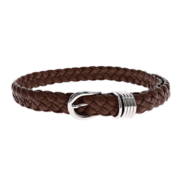 Mahogany & Silver Braided Hollyhock Belt