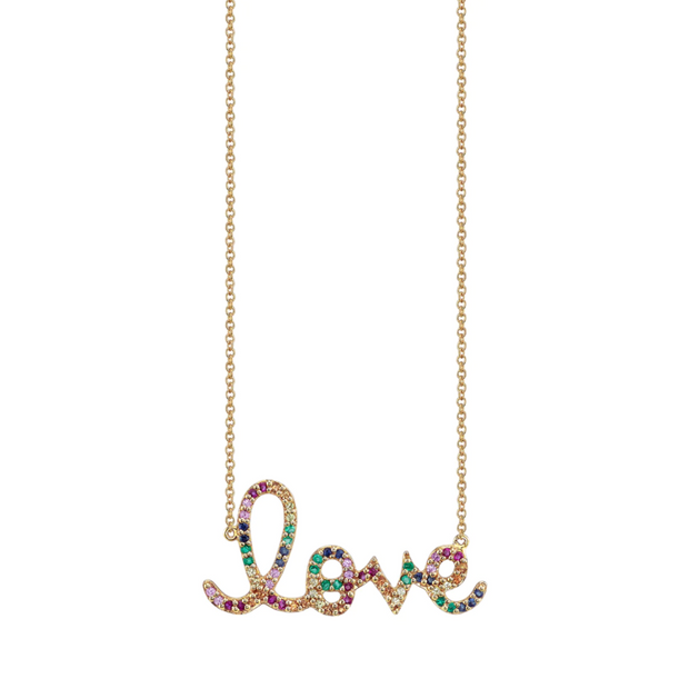 Large 'Love' Rainbow Necklace