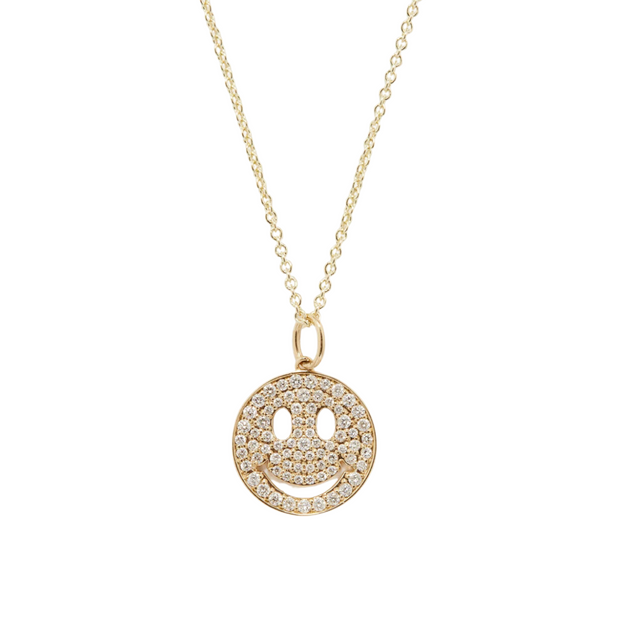 Pave Happy Face Necklace