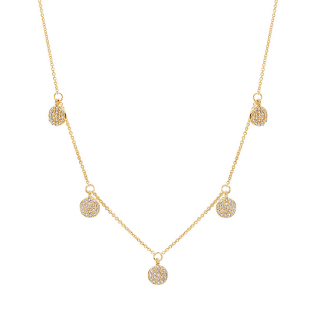 Gold & Diamond Disk Necklace