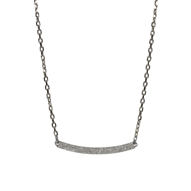 Diamond and Sterling Bar Necklace