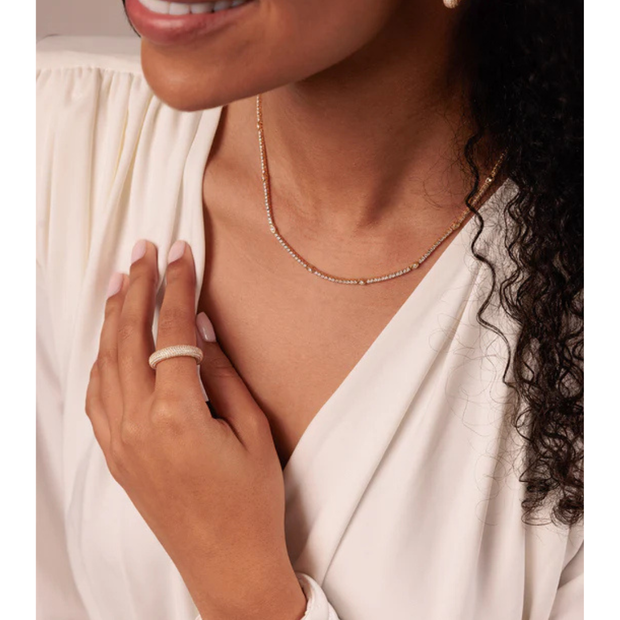 Marquise Eye Station Tennis Necklace