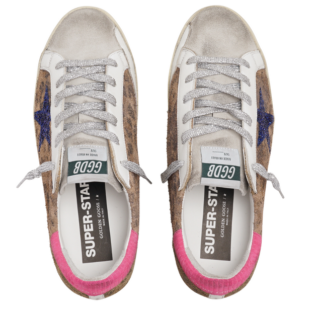 Suede Leopard Superstar w/ Pink Laces