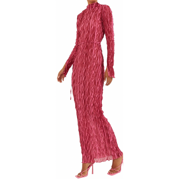 Pleated Georgette Maxi Dress