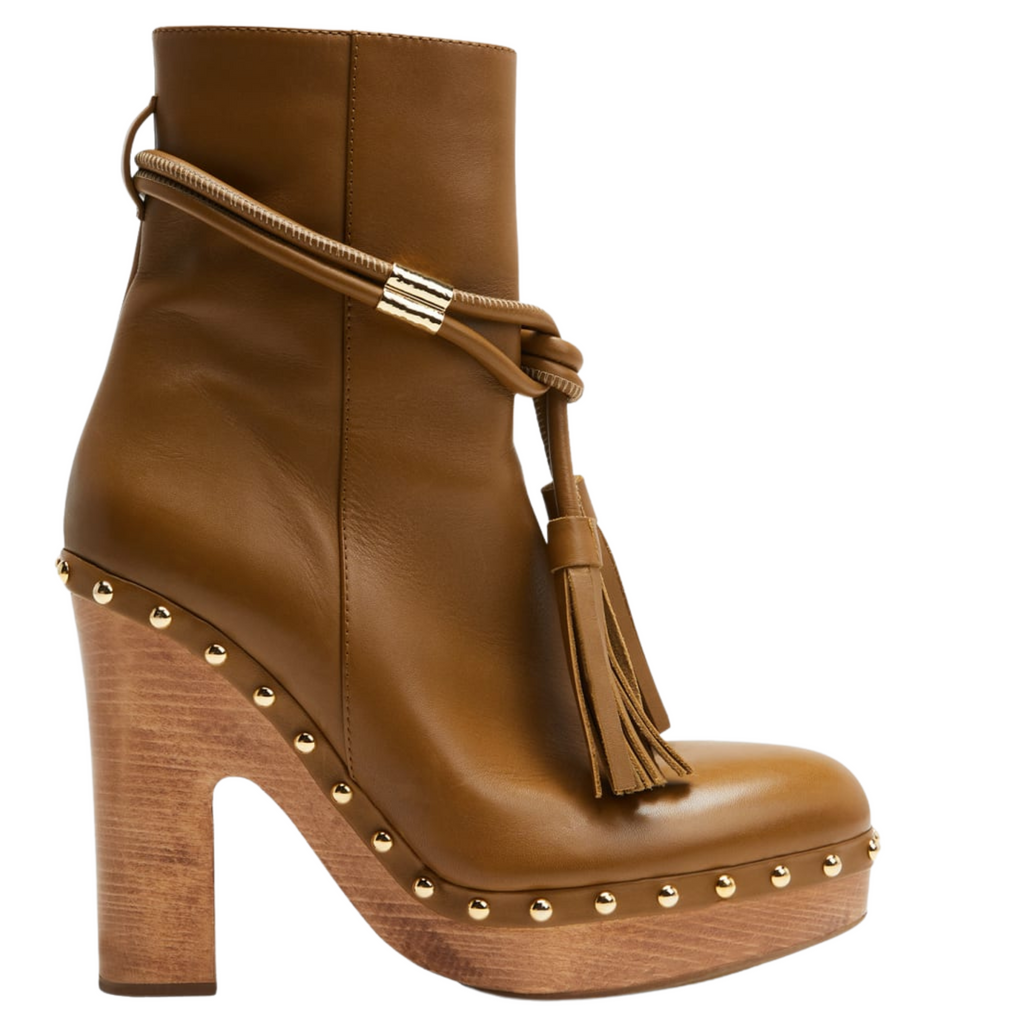 Tan Suede Creeper Ankle Boots