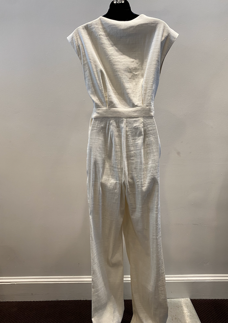 LINEN WRAP D RING JUMPSUIT