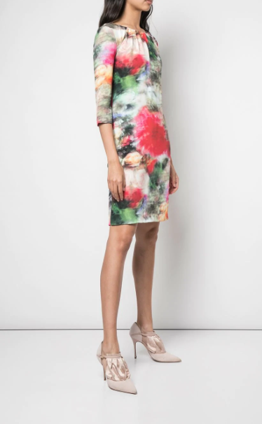 Floral Print Fitted Dress