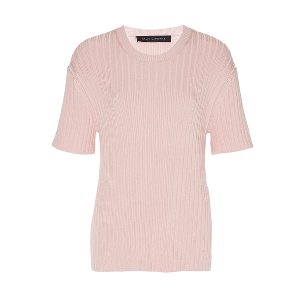 Shiny Viscose Ribbed Tee